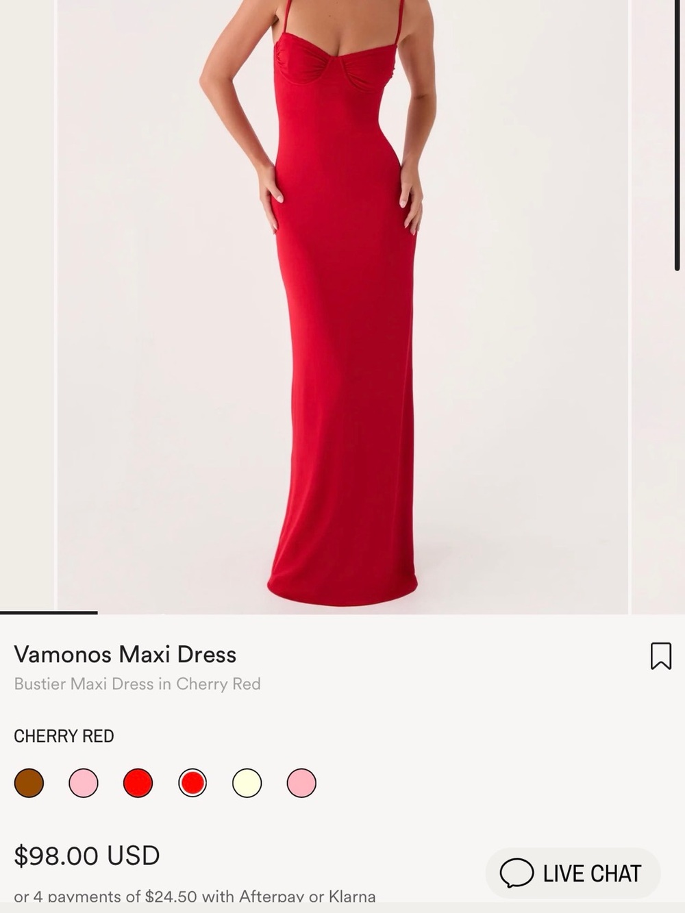 Peppermayo Vamonos Maxi Dress in Cherry Red